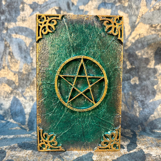 Green metallic pentagram book box