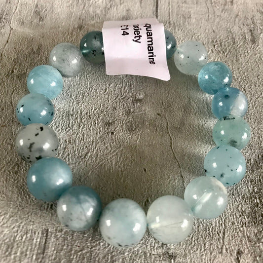 Aquamarine crystal bead bracelet